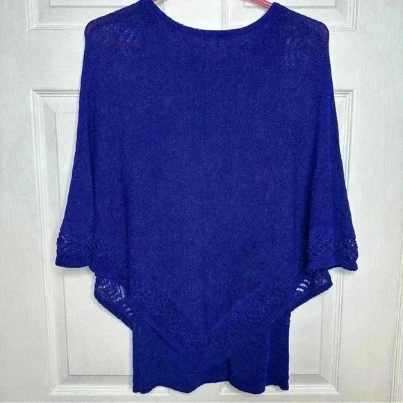Nygard  Knit Poncho Blue Size Medium - Picture 9 of 16